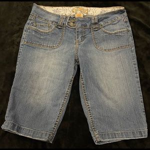 YMI Lightly Distressed Bermuda Jean Shorts